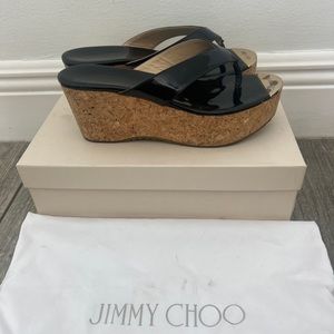 Jimmy Choo patent leather wedges